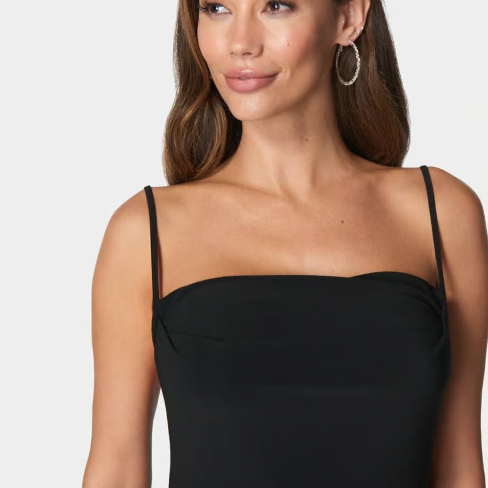 NWT Black Bebe Cowl‎ Neck Midi Dress Size S - Picture 8 of 9